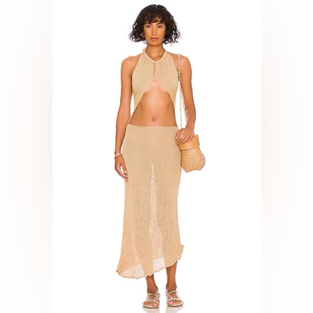 SAVANNAH MORROW Juno cutout Pima cotton halterneck maxi dress